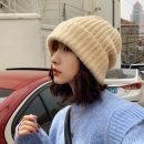 【超溫柔針織毛線帽】韓國超正版型百搭溫柔女帽米色舒適高彈保暖捲邊針織毛線帽
