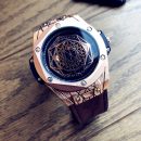 【新概念宇宙射線錶盤】【夜光防水】未來感科幻個性時尚大錶盤夜光防水石英男手錶