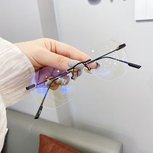 【文藝氣質無框】【超輕盈】【防藍光】日系文藝氣質男女同款隱形無鏡框超輕防藍光眼鏡