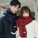 【日系純色毛線針織圍巾】秋冬季新款日系情侶純色百搭毛線針織百搭戀人圍脖圍巾