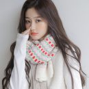 【懷舊風花朵針織毛線圍巾】圍巾女秋冬季復古花朵可愛學生針織保暖IG風百搭護頸圍巾