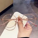 【多邊形大鏡框】【百搭神器】【鍍膜】設計師款日系多邊形文藝IG風眼鏡框男女眼鏡架光學鍍膜眼鏡
