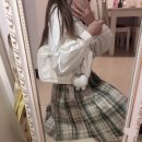 日系原創動漫二次元少女純色長帆布手提肩背側背包學院風通勤基礎大容量軟妹包