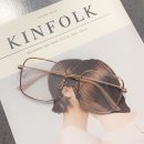 【素顏百搭顯瘦】【文藝細方框】【防藍光】日系IG風網紅素顏大框眼鏡女復古圓臉顯瘦方框平光防藍光眼鏡