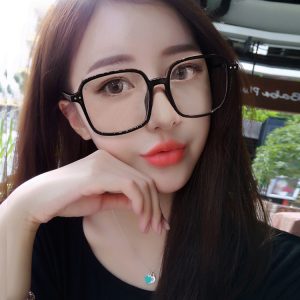 【素顏超神器】【大臉顯瘦】【氣質方形黑框】男女同款韓版氣質加大粗框顯臉小黑框眼鏡架男女素顏平光眼鏡