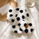 百搭日系斑點圍巾女秋冬季韓版潮甜美可愛學生冬天保暖短款圍脖