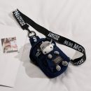 日系牛仔布配可愛小羊小熊小牛玩偶軟妹胸包女迷你斜背包