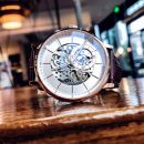 【全自動鏤空機械錶】【45小時超長動能存儲】【小牛皮錶帶】奢華貴族氣質藍光鍍膜防水夜光全自動鏤空機械錶男錶