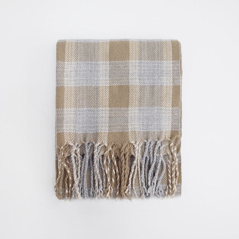 【日系文藝小方格圍巾】【超軟糯舒適】日系文藝氣質秋冬季百搭小方格軟糯舒適男女微博圍巾