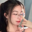 【文藝氣質無框】【超輕盈】【防藍光】Jennie同款韓版時尚無框平光無度數防藍光眼鏡