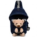 日系牛仔布配可愛小羊小熊小牛玩偶軟妹胸包女迷你斜背包