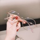 【愛心金屬鏡腿】【多邊形大框】日系文藝愛心金屬腿平光鏡無度數氣質街拍學生眼鏡框男女眼鏡