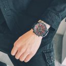 韓版個性潮流數字刻度大錶盤皮帶男女手錶