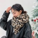 【韓版豹紋印花圍巾】【羊絨觸感】韓國名媛氣質百搭豹紋印花流蘇羊絨觸感秋冬女披肩圍巾