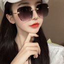 【鑽石切割無框墨鏡】【氣質漸變色】【金屬鏡腿】韓國無框氣質方形太陽鏡女韓版網紅款圓臉墨鏡漸變片女墨鏡
