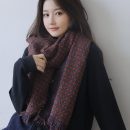 【小香風針織毛線圍巾】【軟糯羊絨手感】韓系小香風冬季復古小格紋加厚chic百搭編織風毛線披肩圍巾