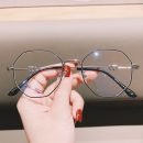 【愛心金屬鏡腿】【多邊形大框】日系文藝愛心金屬腿平光鏡無度數氣質街拍學生眼鏡框男女眼鏡