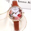 法式小眾文藝氣質花卉錶盤米蘭網帶玫瑰金女手錶