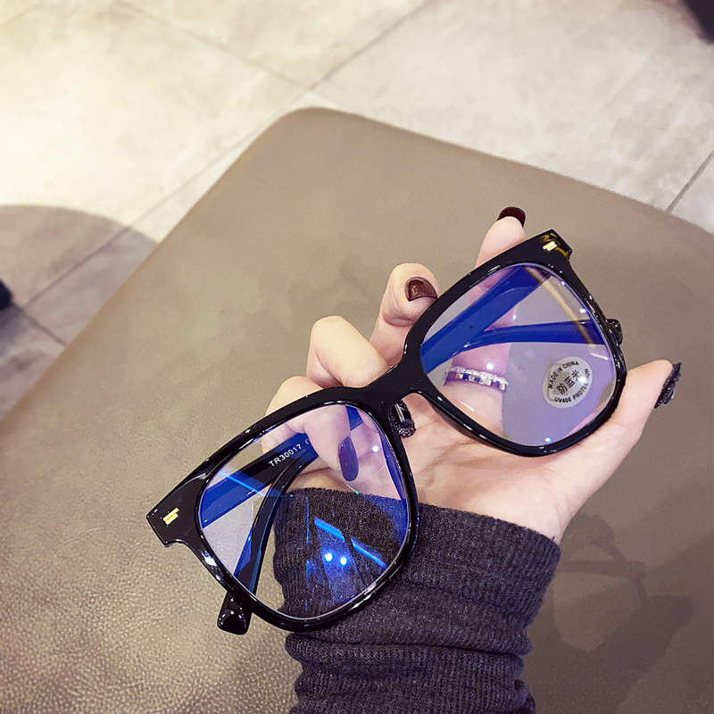 【素顏顯臉小神器】【復古粗黑大框】【防藍光】港風復古粗黑框眼鏡顯臉小大框素顏男女同款防藍光眼鏡