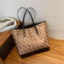 日系時尚馬車印花秋冬大包包女托特包單肩手提側背包