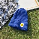 【清爽捲邊笑臉毛線帽】正韓版型網紅笑臉女帽秋冬毛線帽可愛笑臉百搭針織毛帽