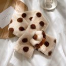 百搭日系斑點圍巾女秋冬季韓版潮甜美可愛學生冬天保暖短款圍脖