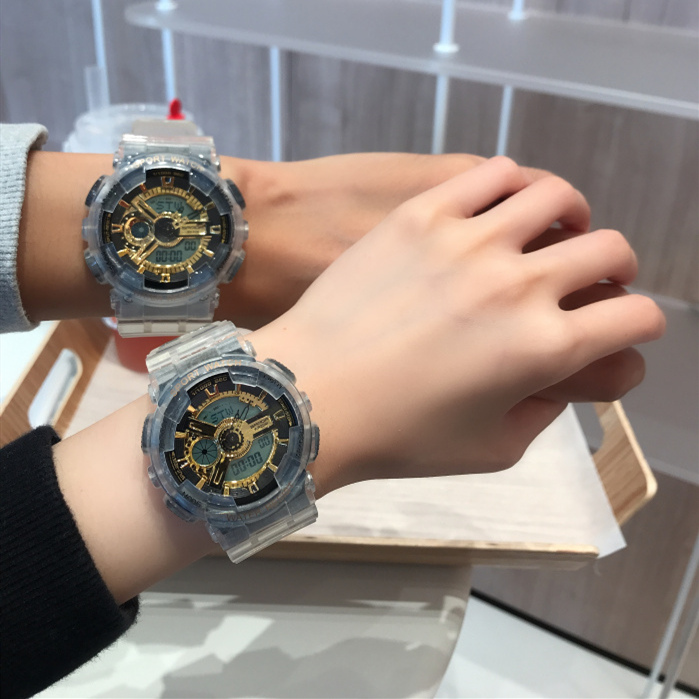 【透明矽膠錶帶】【液晶指針雙顯】日式原宿風潮流透明錶帶雙顯計時男女多功能運動手錶 【透明矽膠錶帶】【液晶指針雙顯】日式原宿風潮流透明錶帶雙顯計時男女多功能運動手錶