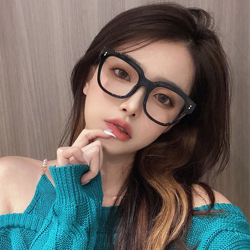【素顏顯臉小神器】港風黑框眼鏡女素顏大框眼鏡框顯臉小眼鏡框