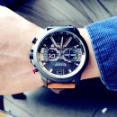 【美式多功能大錶盤】【計時碼錶】【個性日曆】美式多功能獨立分秒計時日曆皮帶男手錶