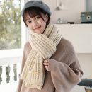【日系純色毛線針織圍巾】秋冬季新款日系情侶純色百搭毛線針織百搭戀人圍脖圍巾