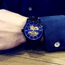 【全自動鏤空機械錶】【實心鋼帶】日漫風格鍍膜鏡面鋼帶夜光防水全自動鏤空機械錶男錶