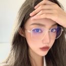 【透明大框】【防藍光】韓國名媛氣質圓臉素顏透明眼鏡框IG風大臉顯瘦大框平光防藍光眼鏡