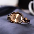 【鵝卵石鑲鑽錶盤】【小牛皮錶帶】【日本機芯】正韓JULIUS超氣質鵝卵石造型滿圈鑲鑽皮帶日本機芯防水女錶