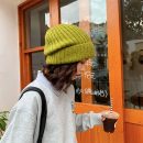 【超溫柔針織毛線帽】韓國超正版型百搭溫柔女帽米色舒適高彈保暖捲邊針織毛線帽