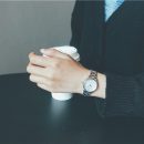 簡約氣質黑白文藝OL小資細鋼帶女石英手錶