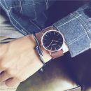 【楔形刻度】【帆布錶帶】ulzzang超好感清爽文藝氣質簡約楔形刻度帆布帶男生手錶