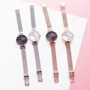 OL氣質簡約小資米蘭網帶小圓盤女石英手錶贈送手環