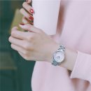 簡約氣質黑白文藝OL小資細鋼帶女石英手錶