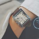 復古文藝低調紳士氣質方形錶盤羅馬刻度皮帶手錶