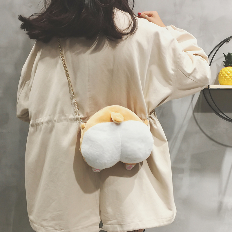 【可愛柯基屁屁包】韓國人氣包包少女2020新款潮韓版百搭可愛單肩斜挎迷你小包柯基屁屁包