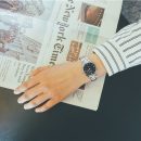 簡約氣質黑白文藝OL小資細鋼帶女石英手錶