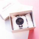 OL氣質簡約小資米蘭網帶小圓盤女石英手錶贈送手環