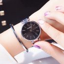 OL氣質簡約小資米蘭網帶小圓盤女石英手錶贈送手環
