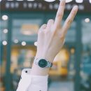 簡約氣質黑白文藝OL小資細鋼帶女石英手錶