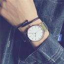 【楔形刻度】【帆布錶帶】ulzzang超好感清爽文藝氣質簡約楔形刻度帆布帶男生手錶