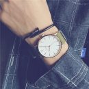 【楔形刻度】【帆布錶帶】ulzzang超好感清爽文藝氣質簡約楔形刻度帆布帶男生手錶