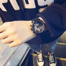 設計師款光學魅影機械感男女中性皮帶石英手錶