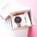 OL氣質簡約小資米蘭網帶小圓盤女石英手錶贈送手環