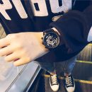 設計師款光學魅影機械感男女中性皮帶石英手錶