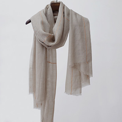 【日系薄款千鳥格絲巾】【棉麻混紡】日系文藝氣質千鳥格舒適親膚薄款百搭經典格子文藝棉麻紗巾絲巾